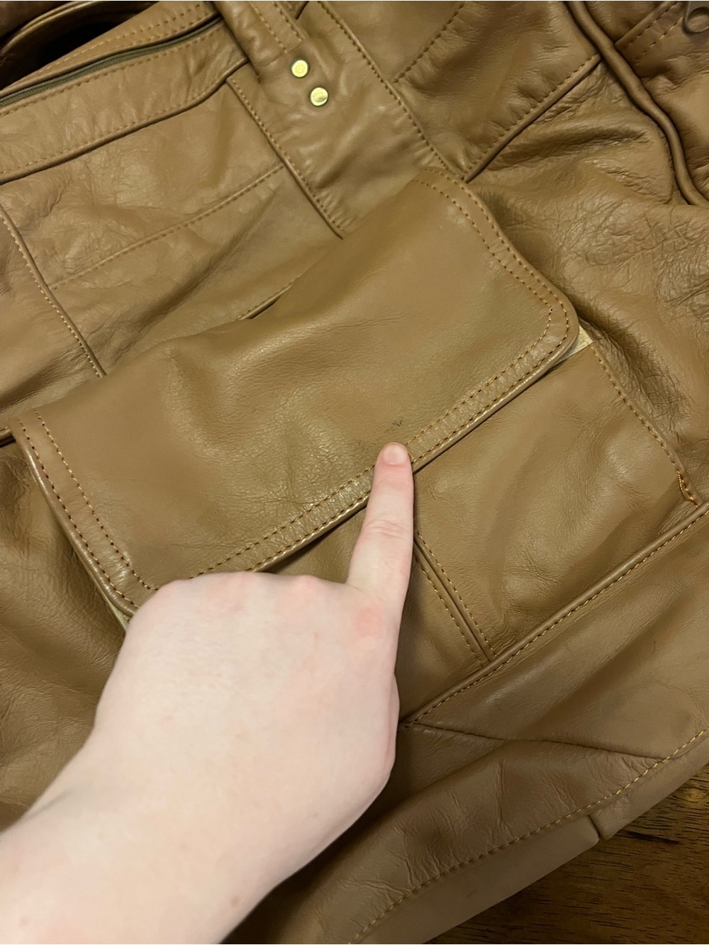 Talon Dual Zipper Vintage Light Brown Soft Leather Vintage Duffle Bag Unbranded - Picture 4 of 16
